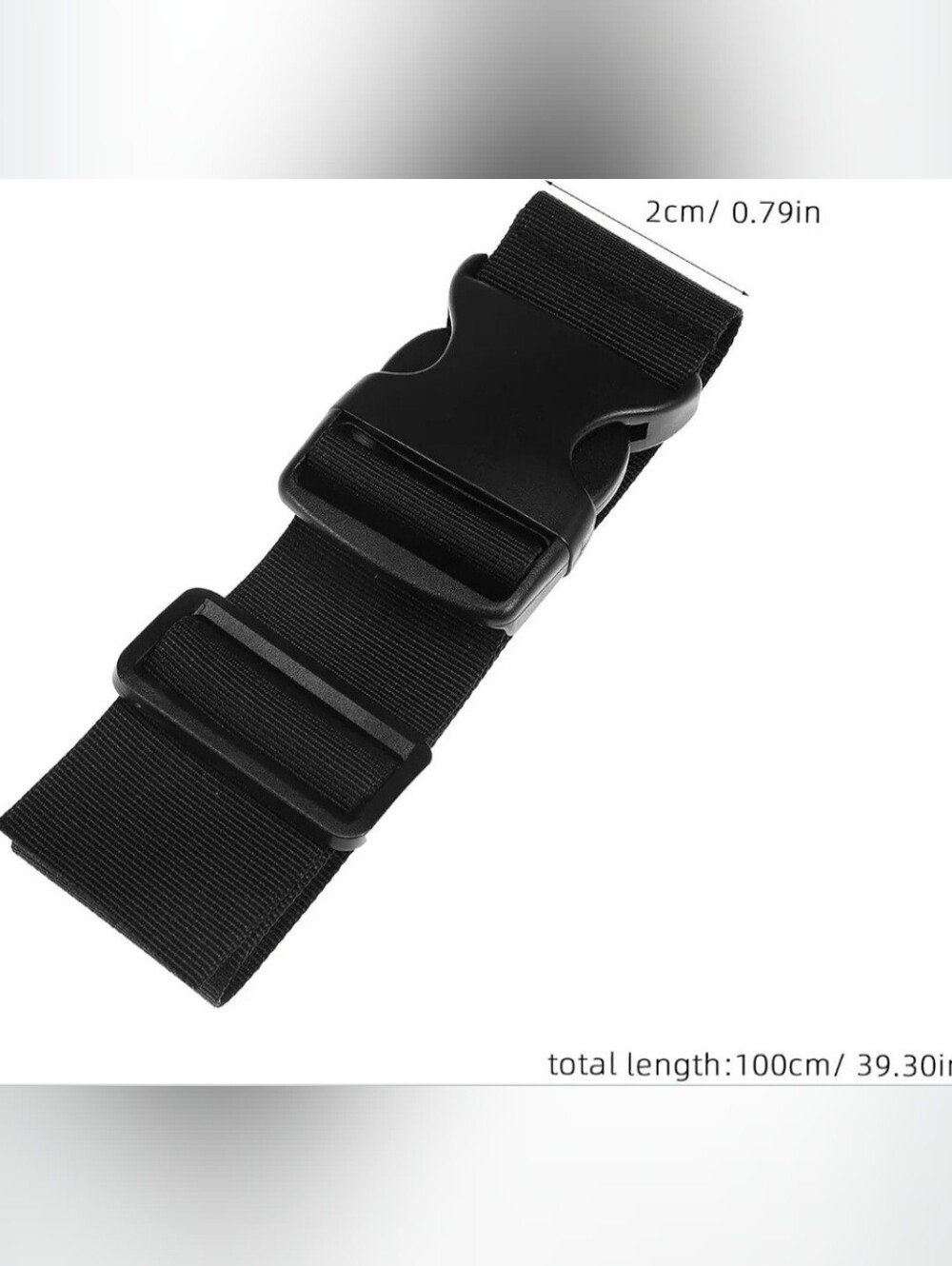 Adjustable Black Strap for Multiple Uses 2cm X 100cm